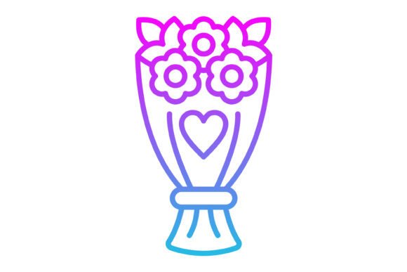 Bouquet Line Gradient Icon: A Fresh Take on Floral Design Assets