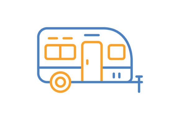 Caravan Blue & Orange Line Icon: A Practical Asset for Modern Projects
