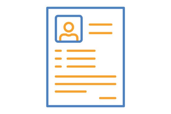 Curriculum Vitae Blue & Orange Line Icon: A Modern Essential
