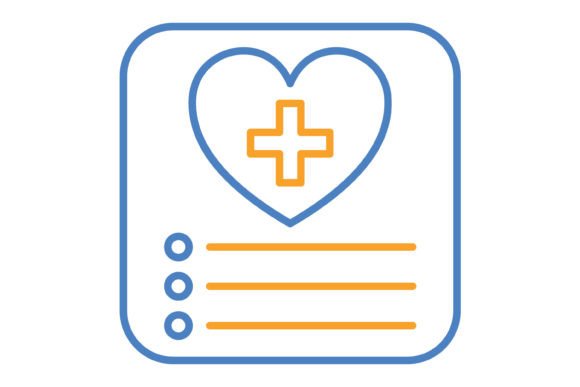 Daily Health App Icon: Blue & Orange Line Design