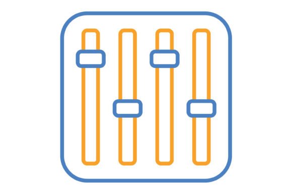 Equalizer Blue & Orange Line Icon: A Design Asset for Modern Brands