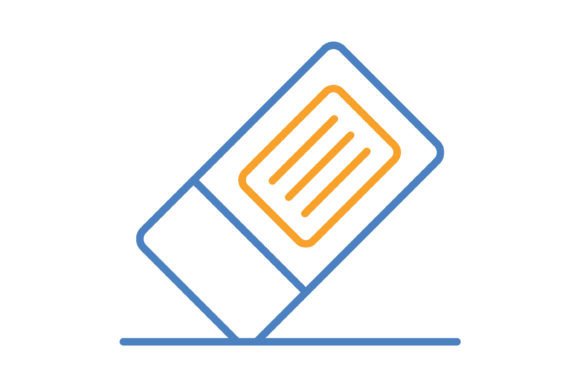 Eraser Blue & Orange Line Icon: A Versatile Design Asset