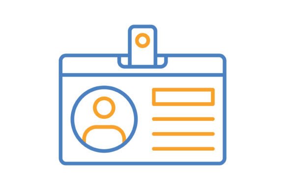 Id Card Blue & Orange Line Icon: A Versatile Design Asset