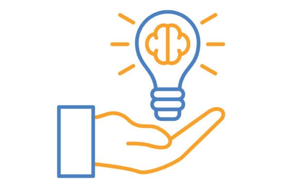 Idea Blue & Orange Line Icon: A Modern Design Asset
