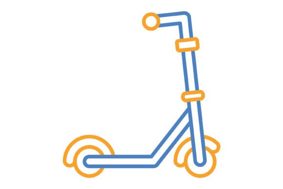 Kick Scooter Blue & Orange Line Icon: A Designer's Guide