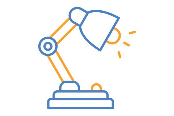 Lamp Blue & Orange Line Icon: A Designer's Essential Asset