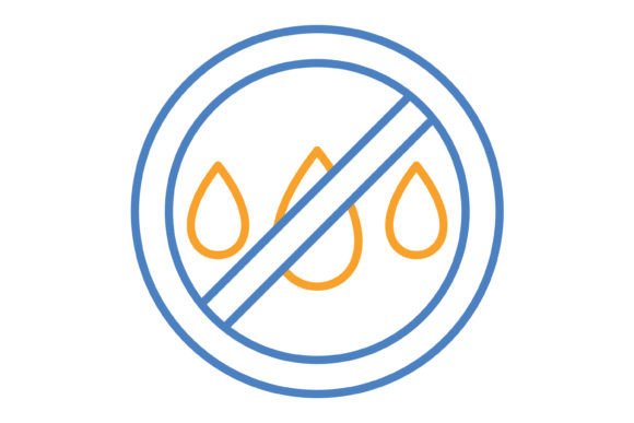 Master Visual Communication with No Water Blue & Orange Line Icon