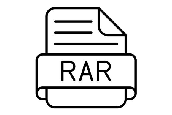 Rar File Outline Icon: Clean Vector Graphics for Every Project