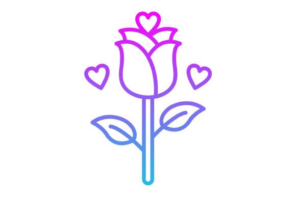 Rose Line Gradient Icon: A Versatile Asset for Modern Design