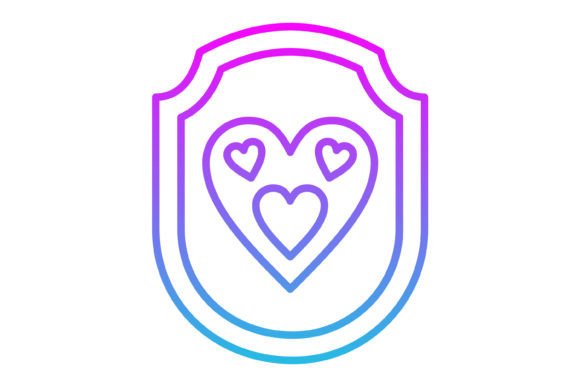 Shield Line Gradient Icon: A Modern Visual Asset