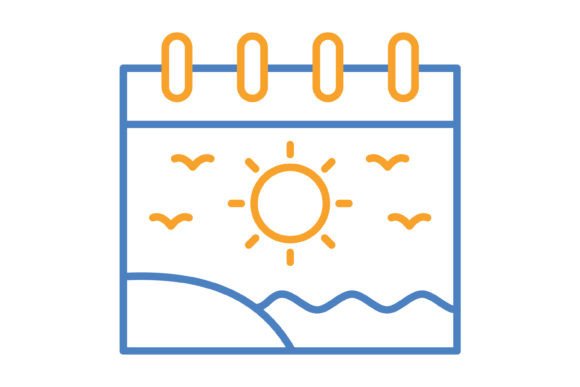 Summer Blue & Orange Line Icon: A Versatile Asset for Modern Projects