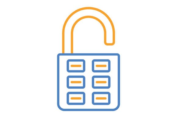 Unlocked Blue & Orange Line Icon: Vibrant Versatility for Modern Design